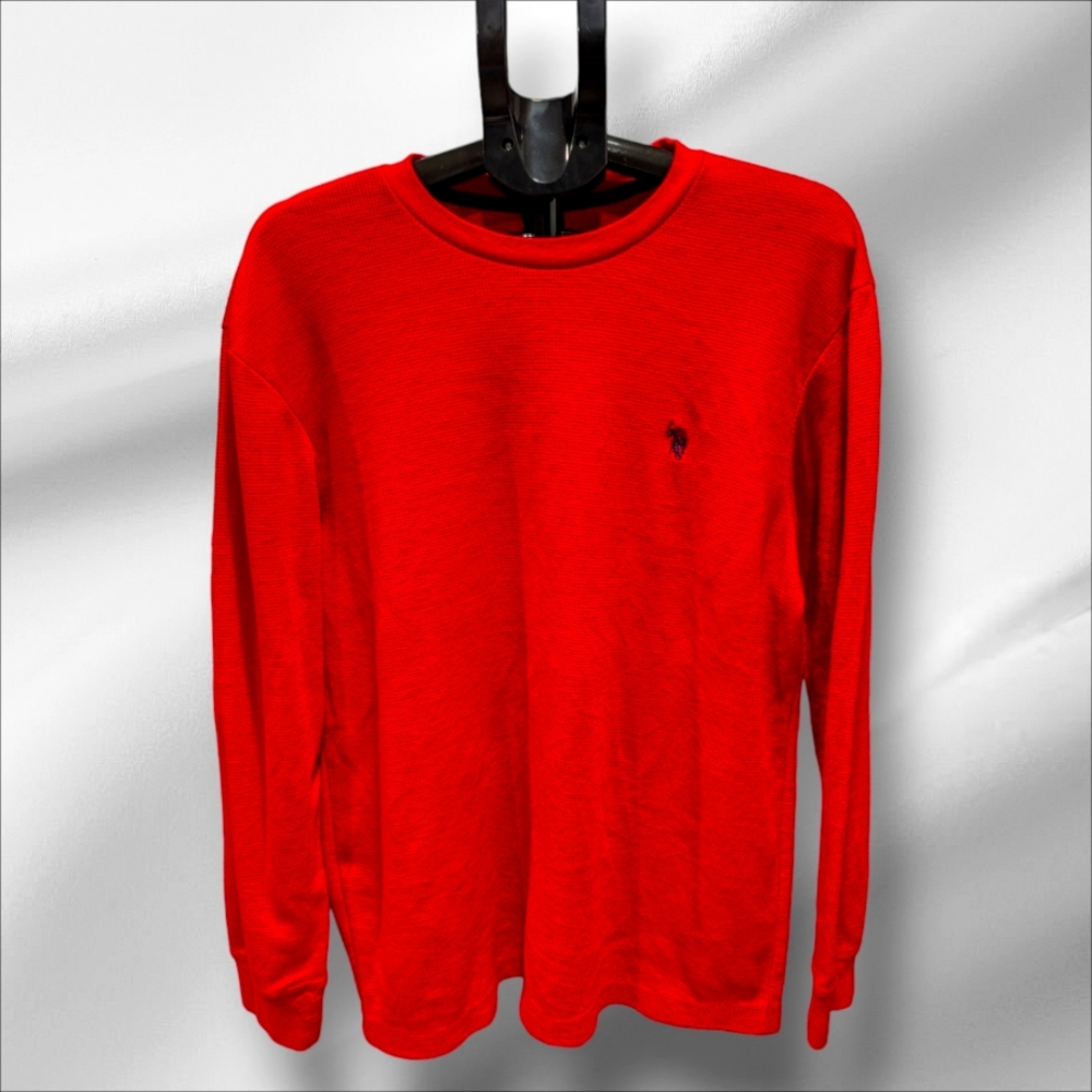 Polo Ralph Lauren Thermal Shirt Men Medium Long Sleeve Red XL